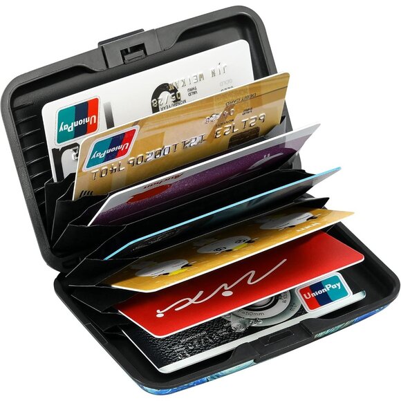 Wallet Credit Cards Holder Blue Cat - Picture 5 of 7